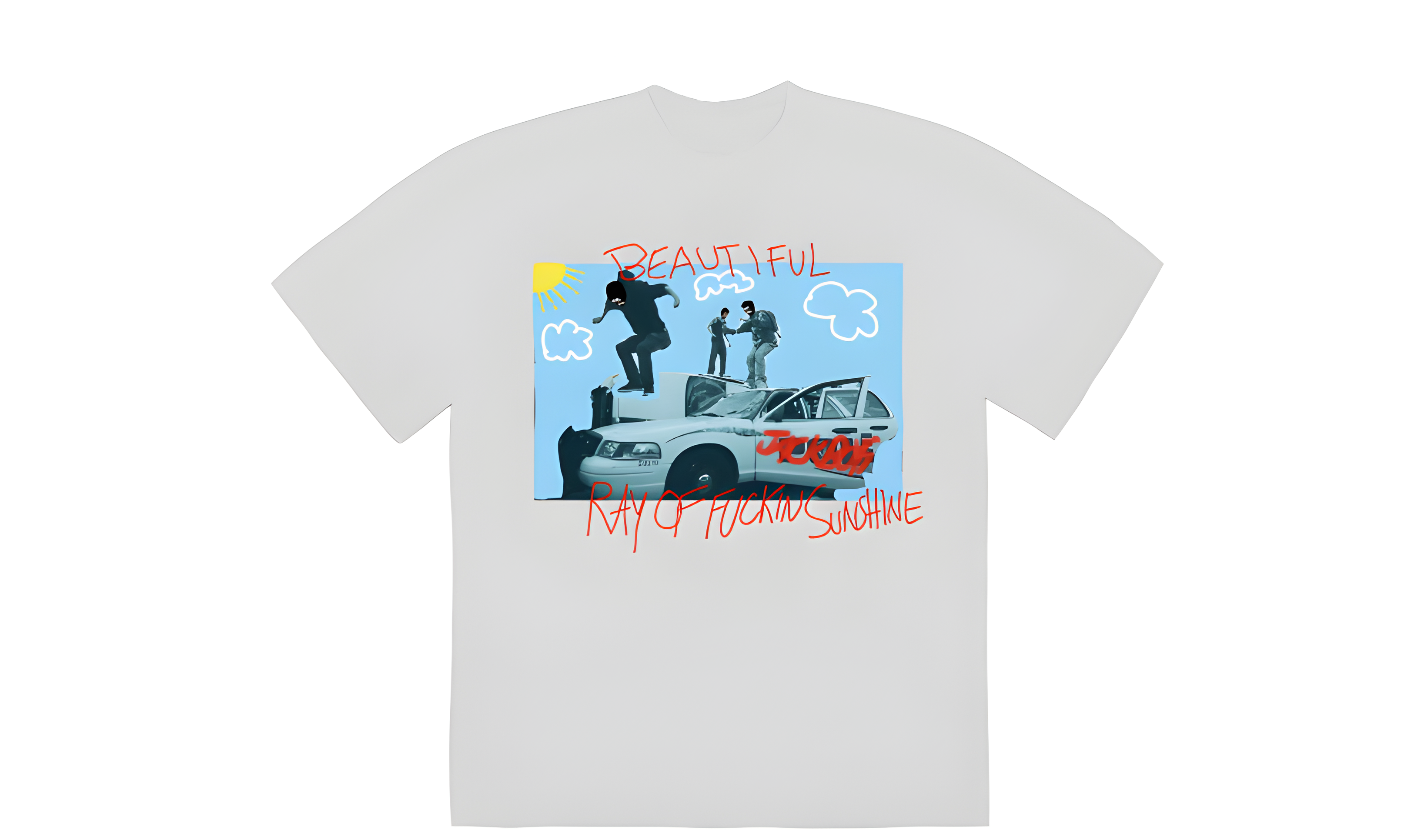 Travis Scott JACKBOYS Ray of Sunshine T-shirt White
