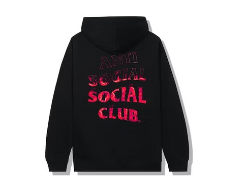 Anti Social Social Club A Fire Inside Pink Flame Hoodie Black